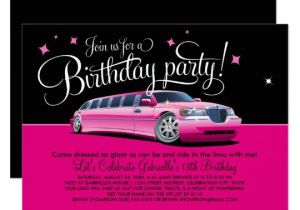 Limo Birthday Party Invitations Birthday Party Invitation Pink Limousine Zazzle Com