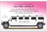 Limo Birthday Party Invitations Hummer Limo Party Invitation Limo Invitation Surprise