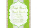 Linen Bridal Shower Invitations Lime Green Linen Burlap Lace Bridal Shower Invites