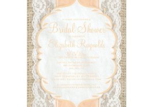 Linen Bridal Shower Invitations Peach Linen Burlap Lace Bridal Shower Invitations