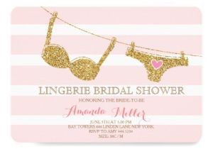 Lingerie Bridal Shower Invites Gold and Pink Lingerie Bridal Shower Invitations