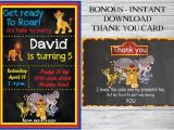 Lion Guard Birthday Party Invitations the Lion Guard Birthday Invitation Free Thank You Card the