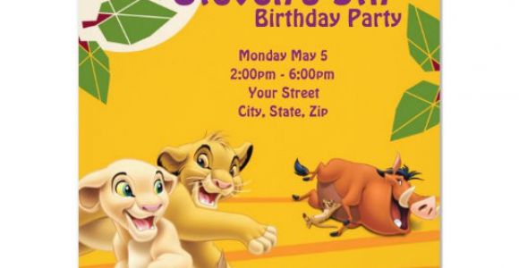 Lion King Party Invitation Template Lion King Birthday Invitation Zazzle Com