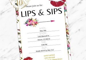 Lipsense Party Invite Lipsense Lip and Sip Party Invitation Lipsense Makeup
