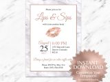 Lipsense Party Invite Template Rose Gold Marble Lipsense Party Invitation Lips and Sips