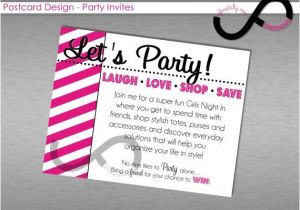 Lipsense Party Invite Wording Purse Party Invitation Postcard Design
