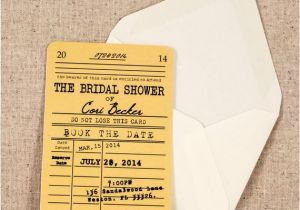 Literary themed Wedding Invitations Library Card Bridal Shower Invitation Vintage Literary theme