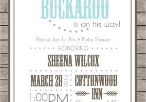 Little Buckaroo Baby Shower Invitations Printable Little Buckaroo Baby Shower Invitation by