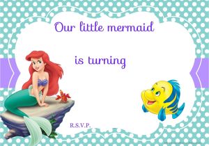 Little Mermaid Birthday Invitation Template Download Free Printable Ariel the Little Mermaid
