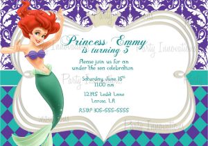 Little Mermaid Birthday Invitation Template Free Download Free Template Little Mermaid Printable Birthday
