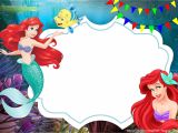 Little Mermaid Birthday Invitation Template Free Free Ariel the Little Mermaid with Photo Invitation