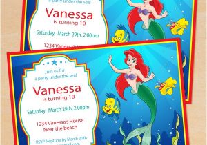 Little Mermaid Birthday Invitations Free Printables Free Printable Disney Little Mermaid Birthday Invitation