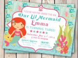 Little Mermaid Pool Party Invitations Items Similar to Mermaid Invitation Pool Party Little