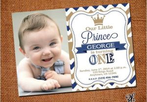 Little Prince First Birthday Invitation Little Prince Birthday Invitation with Picture by
