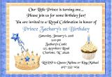 Little Prince First Birthday Party Invitations Prince Birthday Party Invitations Prince