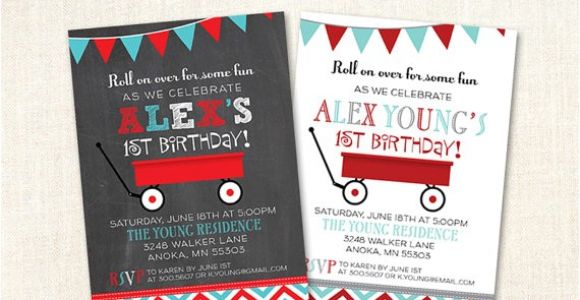 Little Red Wagon Birthday Party Invitations Little Red Wagon Birthday Party Invitations First Birthday