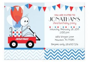 Little Red Wagon Birthday Party Invitations Little Red Wagon Cartoon Party Invitation