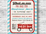 Little Red Wagon Birthday Party Invitations Vintage Little Red Wagon Baby Shower Invitation Boys Baby