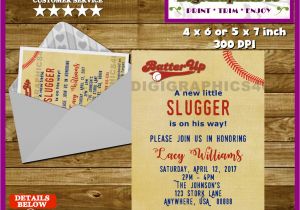 Little Slugger Baby Shower Invitations Baseball Little Slugger Baby Shower Invitation Printable