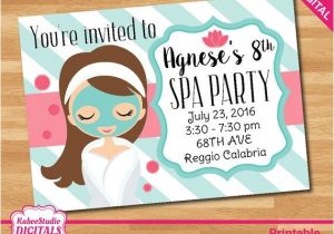 Little Spa Party Invitations Digital Spa Party Invitation Little Girls by