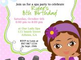 Little Spa Party Invitations Diy Sassy Spa Party Invitation African American Little Girl