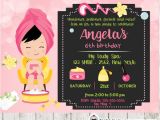 Little Spa Party Invitations Little Girl Spa Party Invitations Pink Bokeh