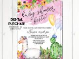 Llama Baby Shower Invitations Fiesta Baby Shower Invitation Llama Baby Shower Invitation