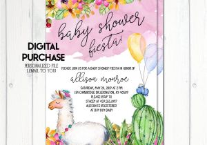 Llama Baby Shower Invitations Fiesta Baby Shower Invitation Llama Baby Shower Invitation