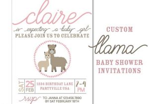 Llama Baby Shower Invitations Llama Baby Shower Invitation Custom Party Invite Baby Boy