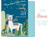 Llama Baby Shower Invitations Llama Baby Shower Invitation Custom Party Invite Baby