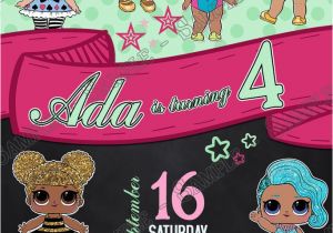 Lol Birthday Invitation Template Novel Concept Designs Lol Dolls Green Pink