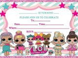 Lol Party Invitation Template Lol Birthday Party Invitations Invites Kids Girls