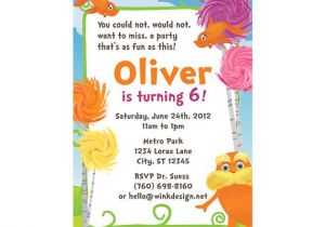 Lorax Baby Shower Invitations the Lorax Custom Party Invitation You Print by