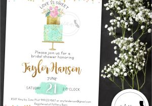 Love is Sweet Bridal Shower Invitation Wording Love is Sweet Bridal Shower Invitation Wedding Cake by