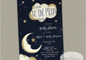 Love You to the Moon and Back Baby Shower Invitations Love You to the Moon and Back Baby Shower Invitation