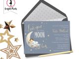 Love You to the Moon and Back Baby Shower Invitations Love You to the Moon and Back Vintage Baby Shower