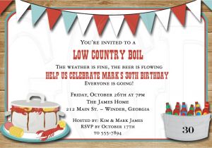 Low Country Boil Party Invitations Low Country Boil Birthday or Wedding Shower Invite Digital