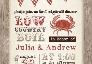 Low Country Boil Party Invitations Low Country Boil Crab Barbeque Engagement Rehersal Dinner