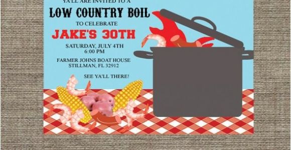 Low Country Boil Party Invitations Low Country Boil Party Invitation Diy Printable