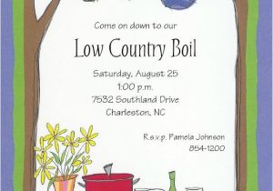 Low Country Boil Party Invitations Outdoor Buffet