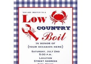 Low Country Boil Party Invitations Personalized Red Gingham Invitations Custominvitations4u Com