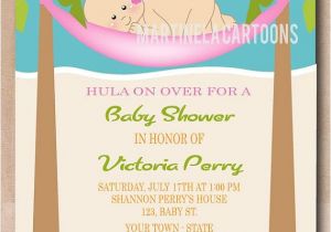 Luau themed Baby Shower Invitations Beach theme Baby Shower Invitations