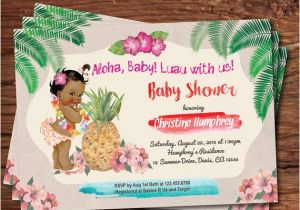 Luau themed Baby Shower Invitations Luau Baby Girl Shower Invitation Summer Tropical by