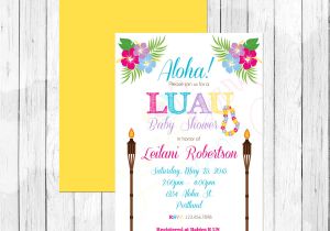 Luau themed Baby Shower Invitations Luau theme Baby Shower Invitation or Evite by Lemonberrymoon