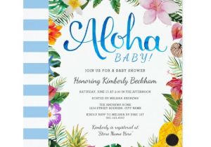 Luau themed Baby Shower Invitations Watercolor Luau Baby Shower Invite Blue