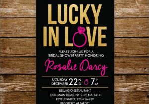Lucky In Love Bridal Shower Invitations Lucky In Love Bridal Shower Invitation Gold Bridal Shower