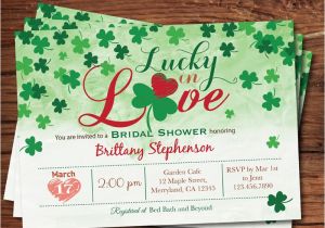 Lucky In Love Bridal Shower Invitations Lucky In Love Bridal Shower Invitation St Patrick by