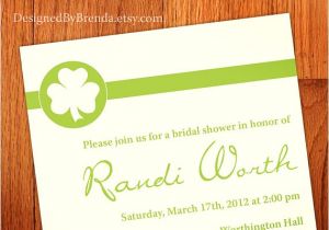 Lucky In Love Bridal Shower Invitations Simple Shamrock Lucky In Love Bridal Shower Invitation