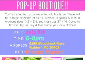 Lularoe Pop Up Party Invite Brid S Lularoe Pop Up Boutique at Lularoe Shannon Gouin
