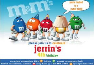 M and M Birthday Invitations Invitation M&m Chocolate Party Collection Printable